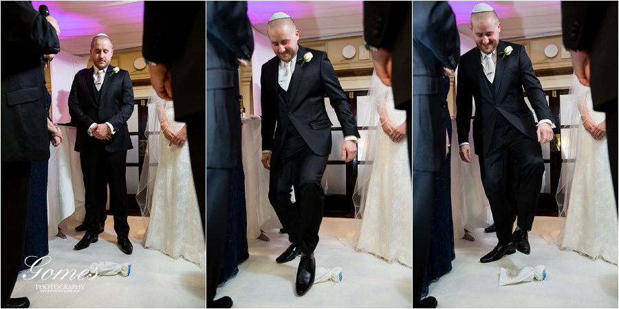 Jewish wedding ceremony & breaking of the glass